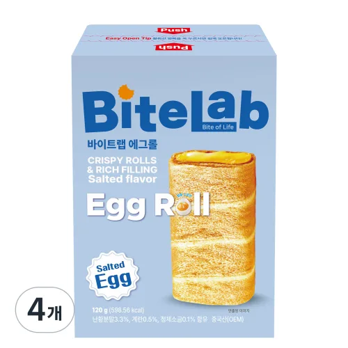 바이트랩 에그롤 인기 수입과자 소금맛, 4개, 120g