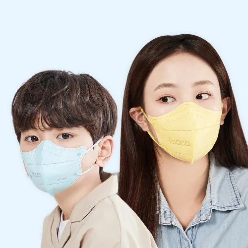 아이코코 KF94 유아 마스크 새부리형 레인보우컬렉션 소형L 10매, 10매입, 1개, 라이트블루(하늘색)