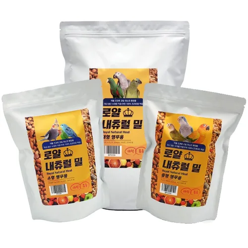 버펠 로얄 내츄럴 밀 모둠 청결하고 다양한 구성의 프리미엄 앵무새 먹이, 1개, 1.5kg