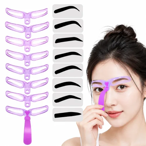 리너쉬 눈썹 그리기 가이드 예쁜눈썹 고정 틀 모음, 2개, 퍼플