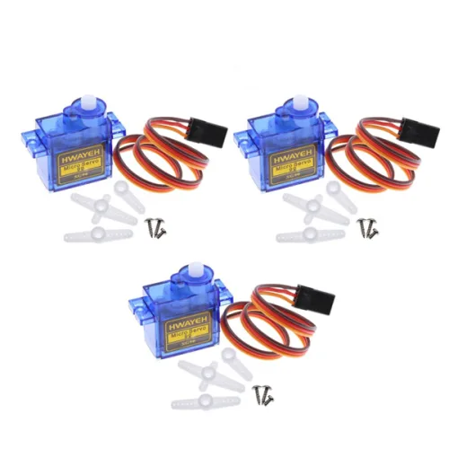 JK 서보모터 미니 마이크로 9G 180도 소형 RC 아두이노 SG 90 교육 연구 개발 코딩, 3개, 블루