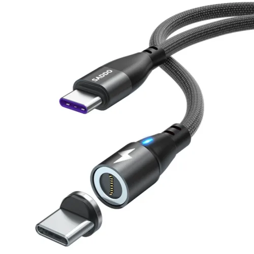 사또 PD 100W 일자형 마그네틱 케이블 + C타입 커넥터 세트, 1세트, 블랙, 1m