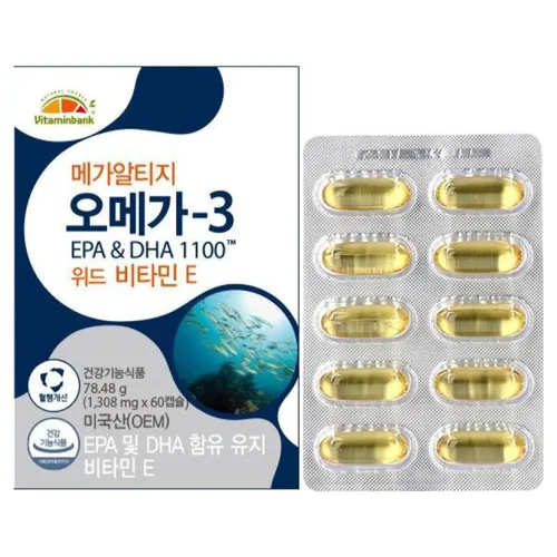 비타민뱅크 메가 알티지 오메가3 위드 비타민E 78.48g, 60정, 1개