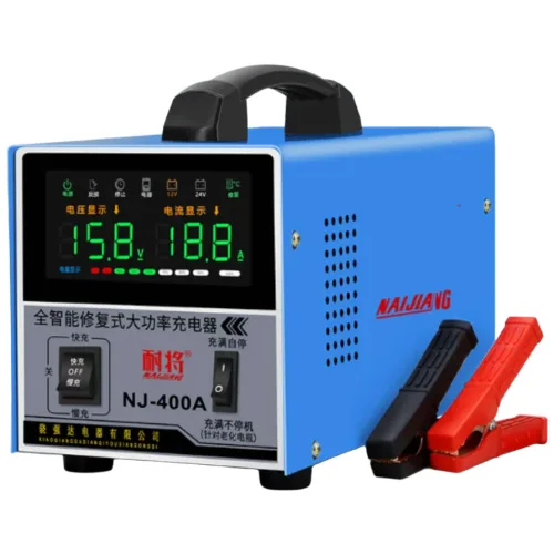 독일산 12V 24V 자동차 배터리 충전기 고속 스마트 고출력 리튬이온 충전지 전문 복원, 1개, 400A 자동충전정기