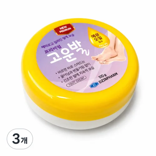고운발크림 발뒤꿈치크림 발각질제거 풋크림 고운발, 3개, 1개입, 100g