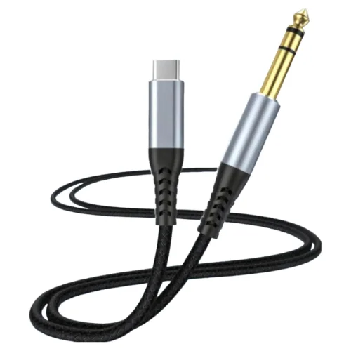 체리스팟 DAC-32비트 C타입-5.5mm 악기 스테레오 헤드셋 오디오 케이블, 1개, 블랙, 2m
