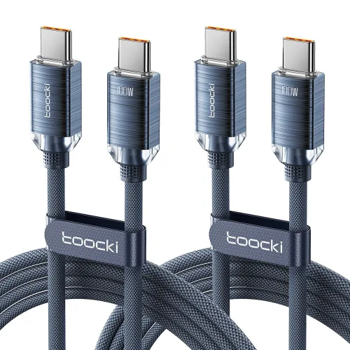 Toocki 100W C to C PD 초고속 충전 케이블, 2개, 2m, 블루