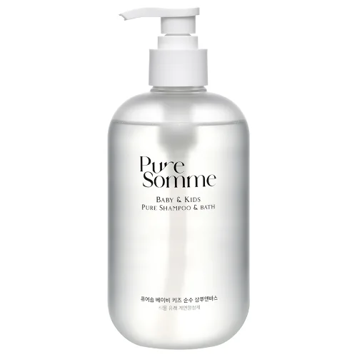 [화해1위] 퓨어솜 베이비 키즈 민감성 보습 아토 케어 순수 샴푸앤바스, 1개, 500ml