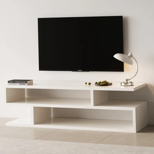 Zephonic오픈형 원룸, 거실 TV 캐비닛장식장, 화이트, 1200mm