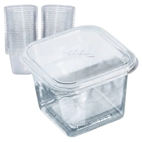 바른담 정사각 투명 용기 400ml, 50개, 1세트
