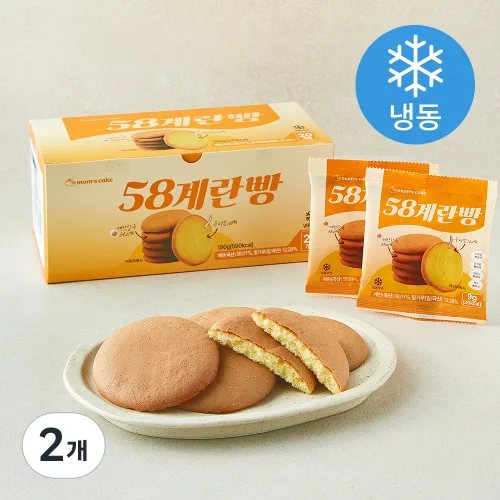 [로켓프레시] 맘스케이크 58계란빵 (냉동), 9g, 2개, 20개입