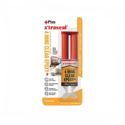 엑스트라실 4분 속경화 투명 에폭시 접착제 주사기형 다목적 금속 세라믹 플라스틱 강력 본드 25ml