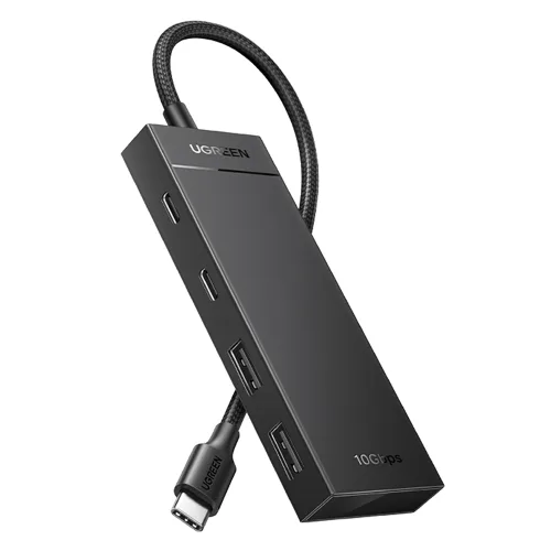 유그린 USB3.2 Gen2 10Gbps C타입 2C 2A 멀티 허브 CM806, 블랙, 1개
