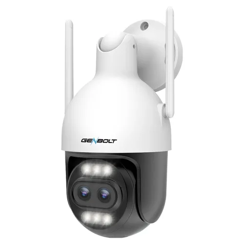 Genbolt 실외용 4K 듀얼 렌즈 PTZ CCTV 카메라 10배 하이브리드 줌 사람 차량 감시 자동추적 IP66 방수 와이파이, 1개, GB-202HKXV