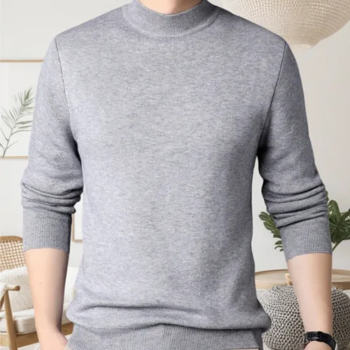 THE G&G남성 반폴라 순색 무지 긴팔니트 캐주얼 스웨터-LL