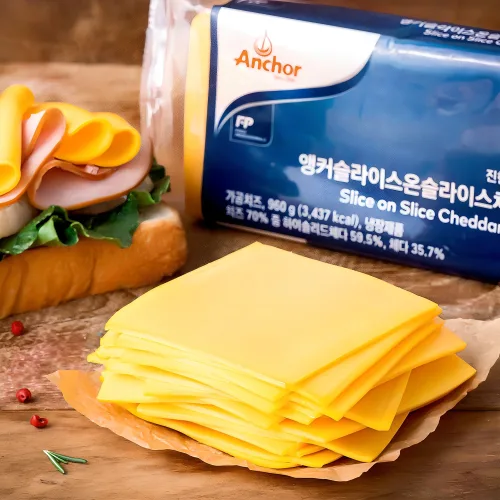 [로켓프레시] 앵커 슬라이스 온 슬라이스 체다치즈 80매입, 960g, 1개입, 1개