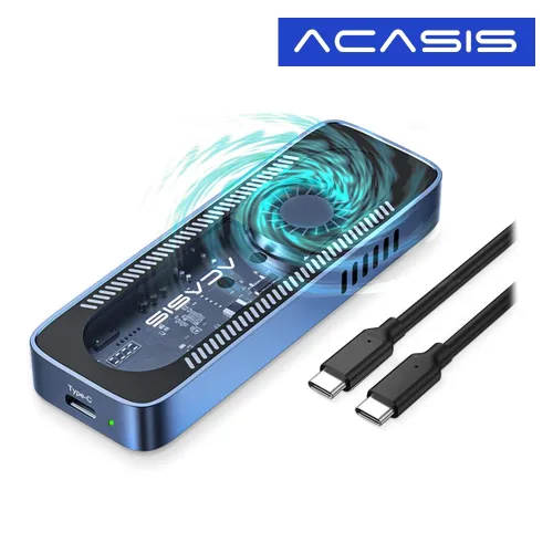 아카시스 ACASIS EC-6608Air 10Gbps M.2 NVMe SSD 외장 케이스 쿨링 팬 탑재 인클로저 C타입 MacBook 호환 [1TB 2TB 4TB 8TB], (HDD 미포함), 1개