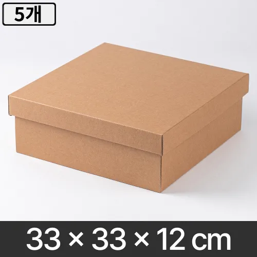 크라프트박스 선물포장 골판지상자 접이식 큰 싸바리박스 33x33x12, 5개