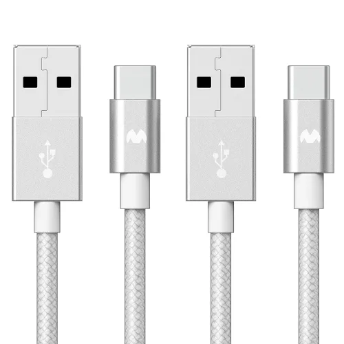 구스페리 C타입 to USB 고속충전 케이블, 실버, 2m, 2개