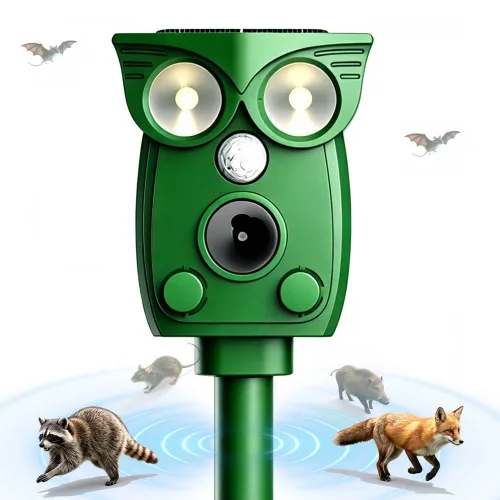 태양광 충전 강력초음파 조류 뱀 쥐 멧돼지 고라니 유해동물 적외선 퇴치기 LED 경보음, Sk-(806)