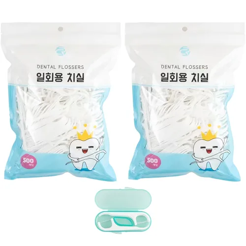 로얄클라쓰 일회용 치실 + 케이스, 7.5cm, 500개입, 2개