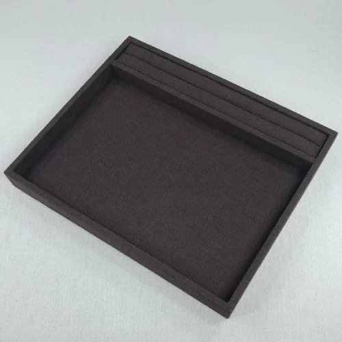 린넨 서비스판 30x25 다용도 진열대 반지 귀걸이 목걸이 팔찌 진열판 (브라운 아이보리 베이지) (1722)