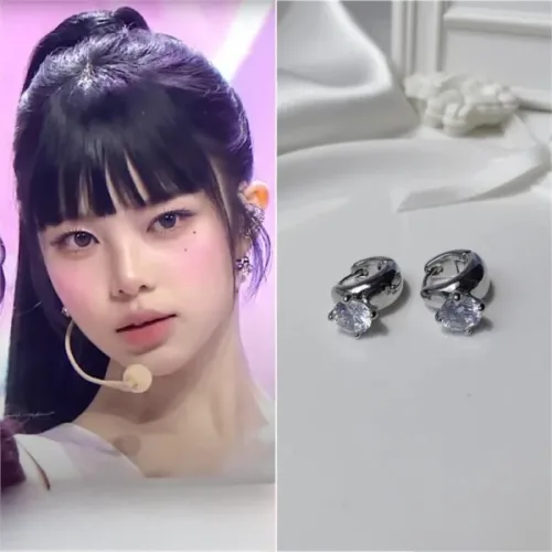 S925은 단일 큐빅 드롭 귀클립 여성 데일리 출근 데이트용 미니멀 럭셔리 액세서리