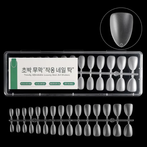 피부친화 부드러운 연장 네일팁, 풀커버 무광, 샌딩 불필요, 240입, 1개, 숏 아몬드