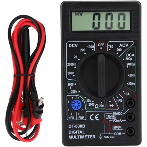 DT-830B 디지털 멀티미터 전압 전류 저항 측정기 블랙, 1개