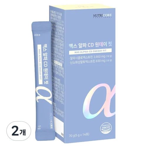 뉴트리코어 맥스 알파 CD 원데이 핏, 14회분, 5g, 2개