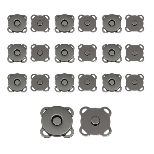18mm 자석단추 가방자석 똑딱이 파우치 수선 DIY 부자재, 10개, 귀자석단추-18mm-흑니켈