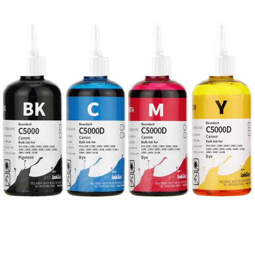 잉크테크 캐논 MB2720 MB2740 MB2750 MB2760 호환 무한 리필 잉크, 1세트, C5000+C5000D 4색 250ml(뾰족)