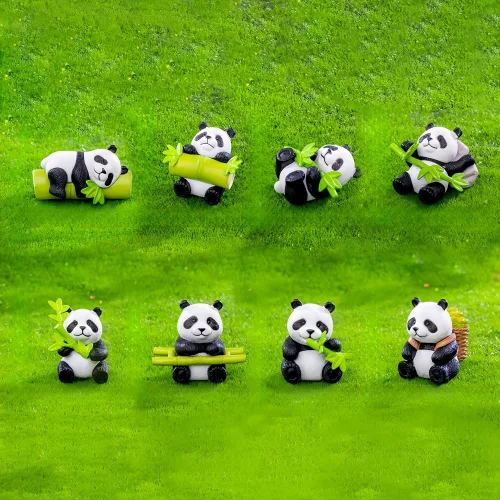판다 피규어 8종세트 테라리움 모형 미니 동물 팬더 Panda 화분장식 꾸미기 소품