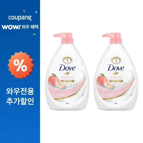 도브 화이트피치 리밸런싱 바디워시, 1kg, 2개