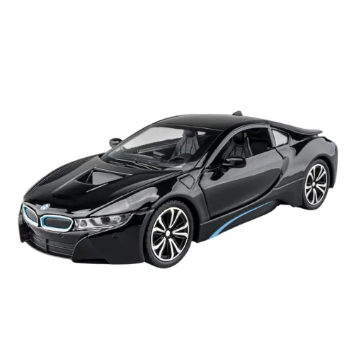 마이카 다이캐스트 합금 1:22 BMW i8 모델 자동차 모형 피규어 장식, 1개, 02.블랙