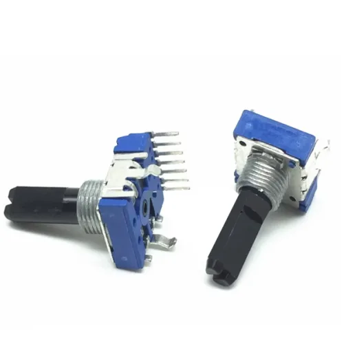스테레오 채널 수직 회전 전위차계, RK14, 7 핀, B500K, 샤프트 길이 20mm, 1 개