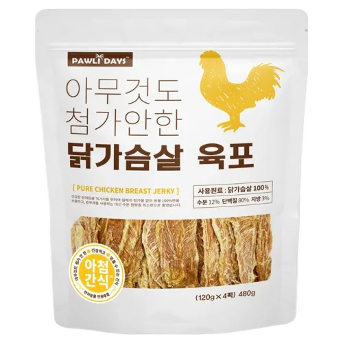 폴리데이 강아지 아무것도 첨가안한 육포, 480g, 1개, 닭가슴살