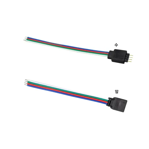5050RGB용 4핀 커넥터 케이블, WHITE/GREEN/RED/BLUE