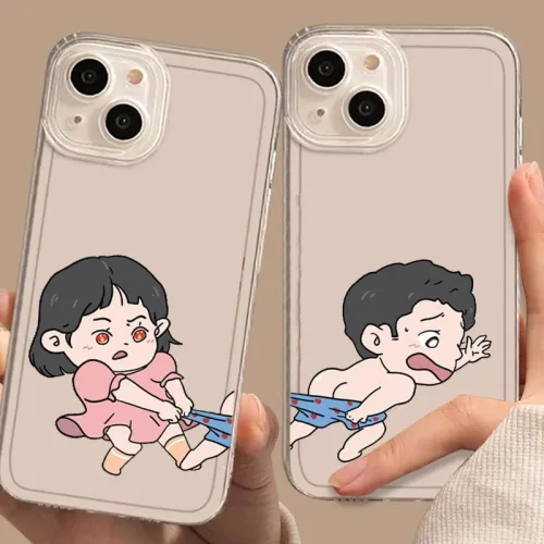 아이폰 귀여운 아기 커플 투명범퍼 케이스