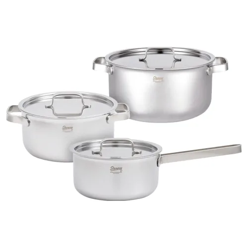 스테니 인덕션 무연마제 통 5중 스테인리스 냄비 3개 세트, 단일색상, 편수 16cm + 양수 20cm + 곰솥 24cm, 1개