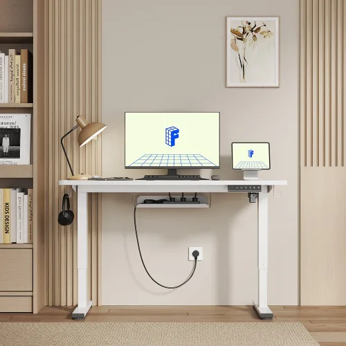 FlexiSpot 전동 모션데스크 EF1H 높낮이조절책상 높이735~1180mm A/S 5년 올바른 자세 스탠딩 데스크 컴퓨터책상 학생책상, 화이트 + 화이트