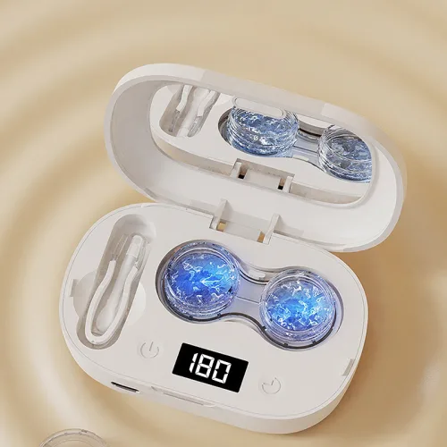 HULULU 무선 UV 살균 듀얼 초음파 렌즈 세척기, 1개, 화이트