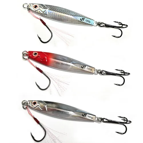 포항 대삼치 대방어 메탈 지그 3종 올인원 세트, 1세트, 120g, 고추장+크롬+리얼스킨