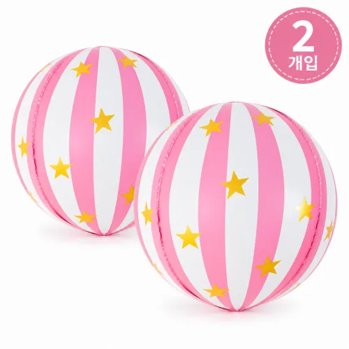 파티모스피어 별 스트라이프 서커스 옹브레 풍선 40cm 학교 교회 생일 기념일 파티장식, 별핑크, 2개