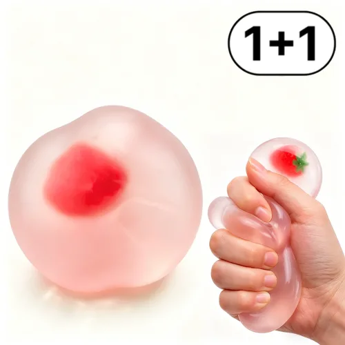 코코넛 엿뿌 볼 쫀득슬로우 스퀴시 수제 스트레스 해소 말랑이 1+1, 1개, 250g, 레드 베리