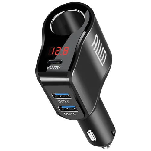 올인원 차량용 1구 멀티 시거잭 초고속 충전기 소켓 볼트게이지 PD USB 3포트 고속충전, 1구, 1개