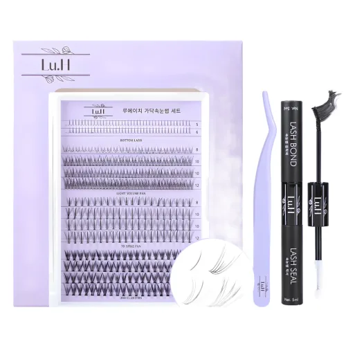 Lu.H 루에이치 대용량 가닥속눈썹 세트 (가닥속눈썹 320pcs+핀셋+글루+픽서), 1개, 데빌 세트 (핀셋+글루+픽서)