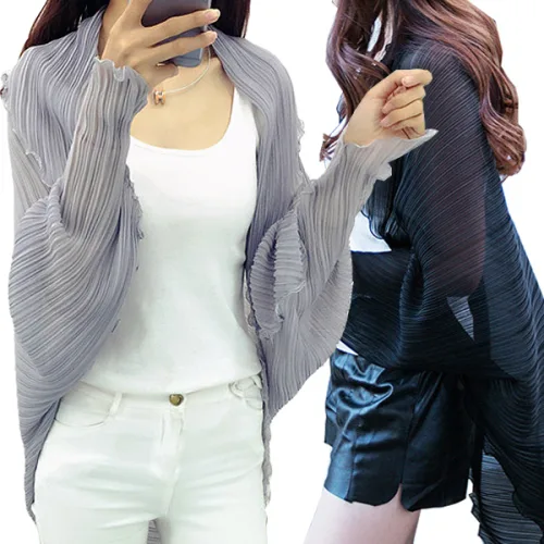 장바9니 1+1 간절기 여름 플리츠가디건 자외선차단