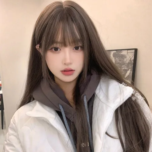 긴 생머리 가발 긴머리 통가발 자연스러운가발 롱가발 긴머리가발 여성통가발 생머리가발 앞머리 있는 통가발, 다크브라운, 1개