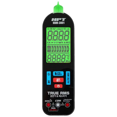 HPT 전기 전류 디지털 테스터기 검전기 HDM-3001 멀티 비접촉식 오토모드 다기능 플래시, 1개